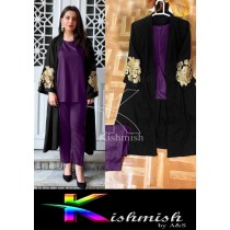 Kishmish 3 Pcs Embroidery Gown Suit BRL-0140