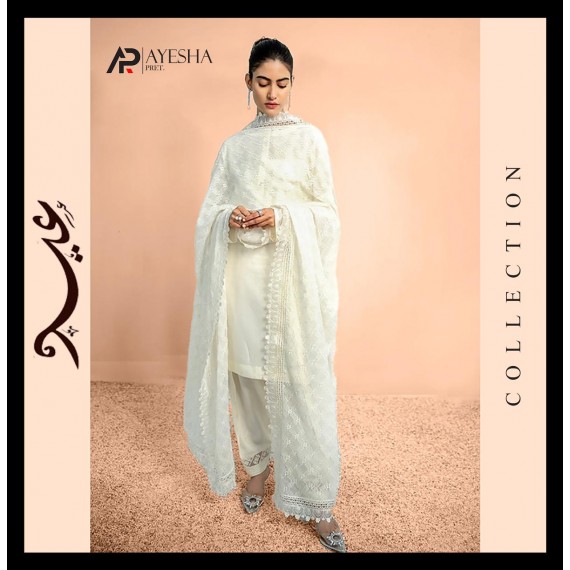 New Collection 3Pcs Heavy Embroidered Dupatta BY AYESHA PRET