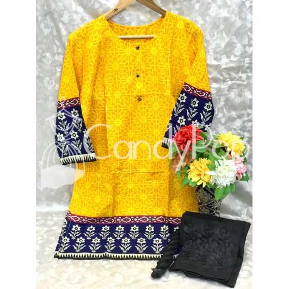 New Summer Printed Embroidery Lawn 3Pcs Suit MB-215