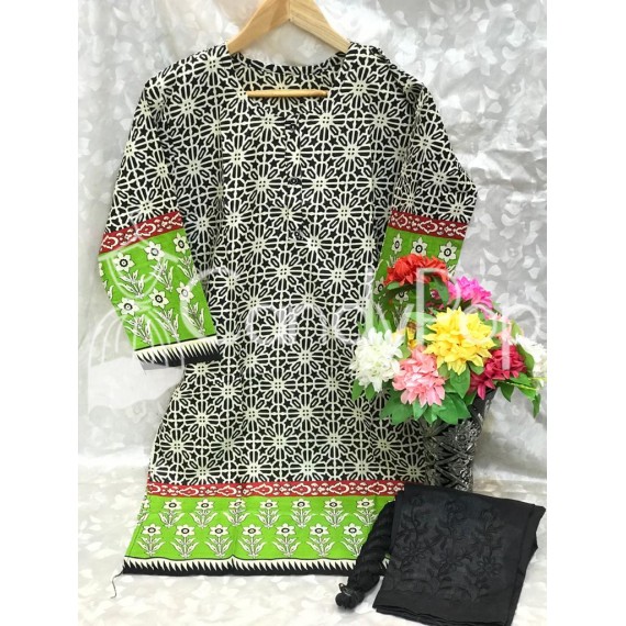 New Summer Printed Embroidery Lawn 3Pcs Suit MB-216