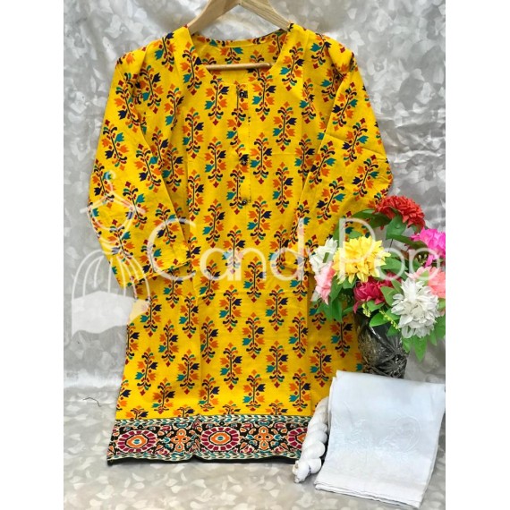 New Summer Printed Embroidery Lawn 3Pcs Suit MB-218