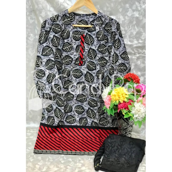 New Summer Printed Embroidery Lawn 3Pcs Suit MB-219