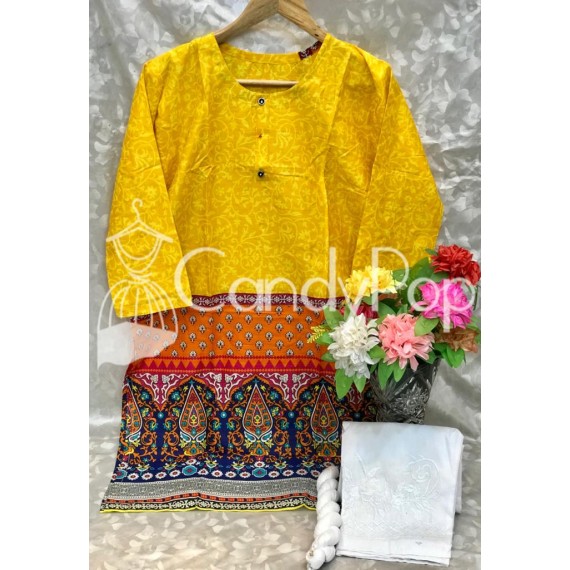 New Summer Printed Embroidery Lawn 3Pcs Suit MB-222