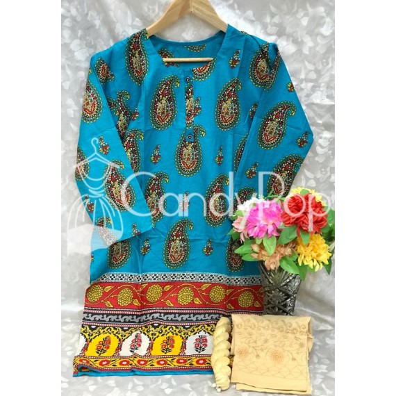 New Summer Printed Embroidery Lawn 3Pcs Suit MB-223