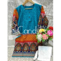 New Summer Printed Embroidery Lawn 3Pcs Suit MB-224