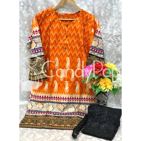 New Summer Printed Embroidery Lawn 3Pcs Suit MB-228