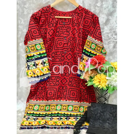 New Summer Printed Embroidery Lawn 3Pcs Suit MB-235