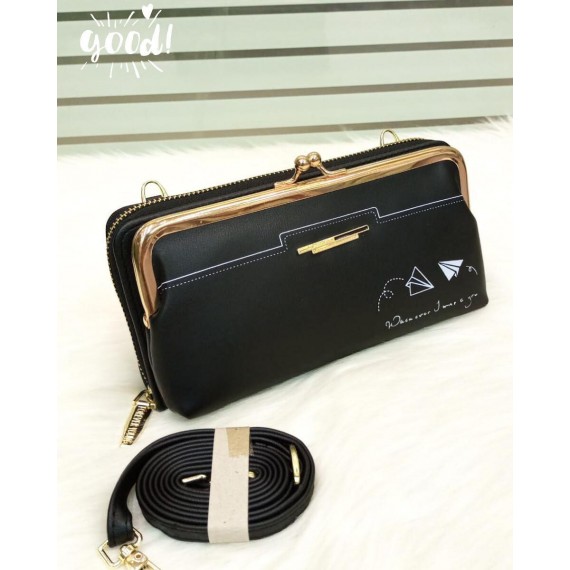 2 in 1 Premium Women Clutch Mobile Wallet