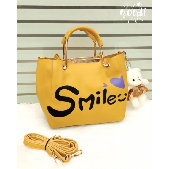 Smile Metal Handle Crossbody Bags