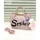 Smile Metal Handle Crossbody Bags