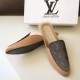 LV Flat Back Open Fur Shoes SCP-0183