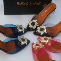 Manolo Blahnik Crystal Heel Sandal