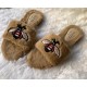 GUCCI Bee Fur Slides