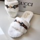 Gucci Stylish Band Fur Slippers SCM-130