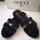 Gucci Stylish Band Fur Slippers SCM-130