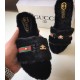 Gucci Stylish Band Fur Slippers SCM-130