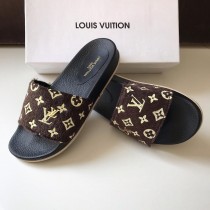 LV Paris Fur Strap Casual Slipper