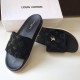 LV Paris Fur Strap Casual Slipper