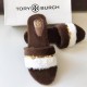 Tory Burch Fur Strap Slippers