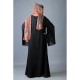 HIJAB UL ARAB DUBAI BLACK LONG SLEEVES ABAYA HUA-1110