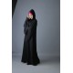 HIJAB UL ARAB DUBAI BLACK LONG SLEEVES ABAYA HUA-1110