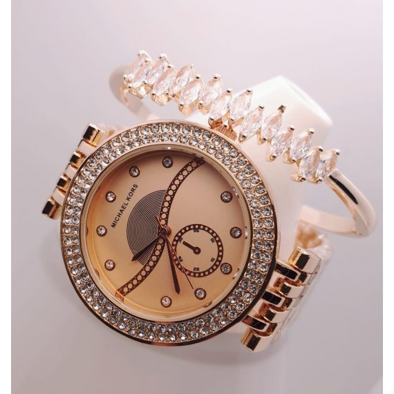 Branded Jewellery Ladies Watch with Zarcon Bangle HW-217