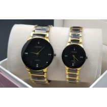 Rado Quartz Golden Black Couple Watch HWP-050