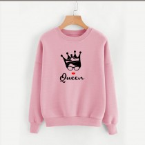 Queen Design Sweatshirt In Pink