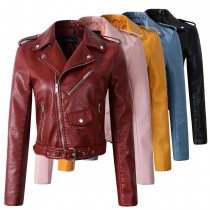 Women's Pocket Zipper Leather Jackets